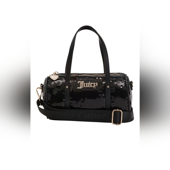 Juicy Couture Queen Of Everething Black Sequin Mini Barrel Bag With The Strup. - Picture 2 of 6